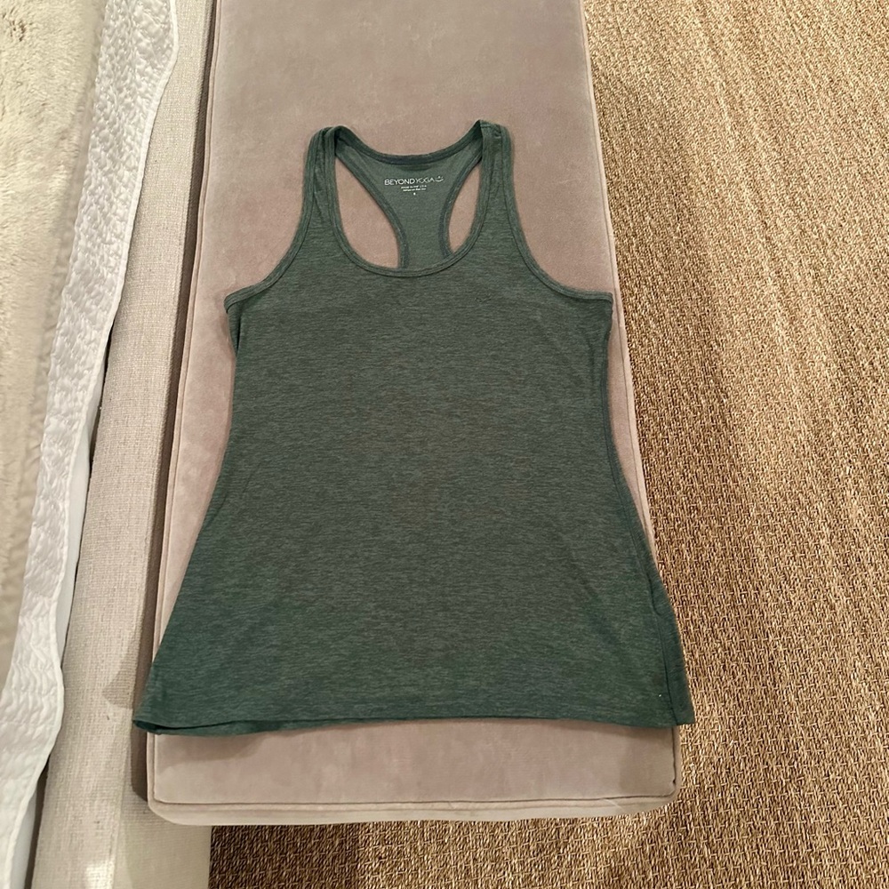 Two (2) beyond yoga tanks size small - one green and one gray